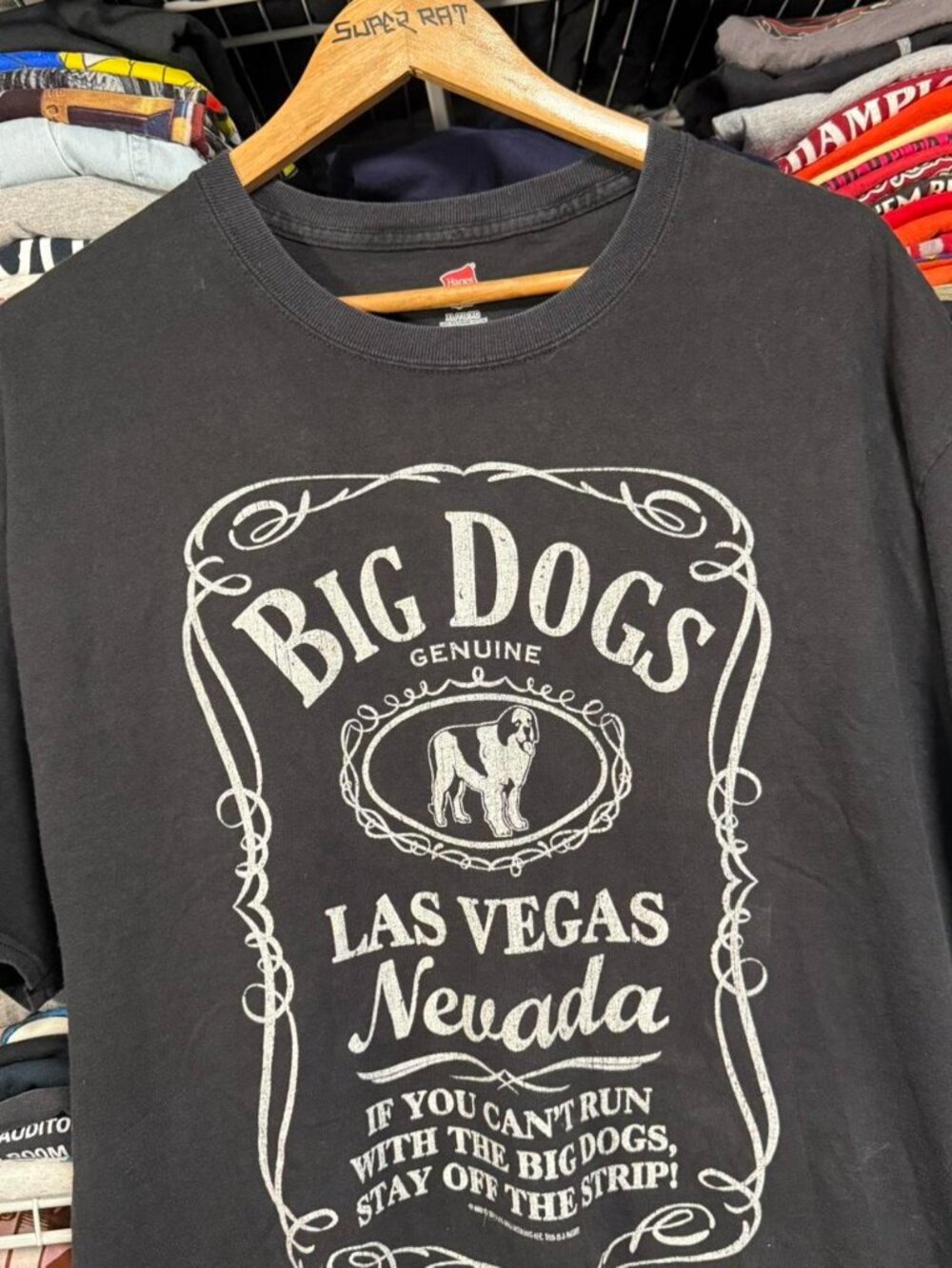 Big dogs Las Vegas Nevada whisky parody t shirt black